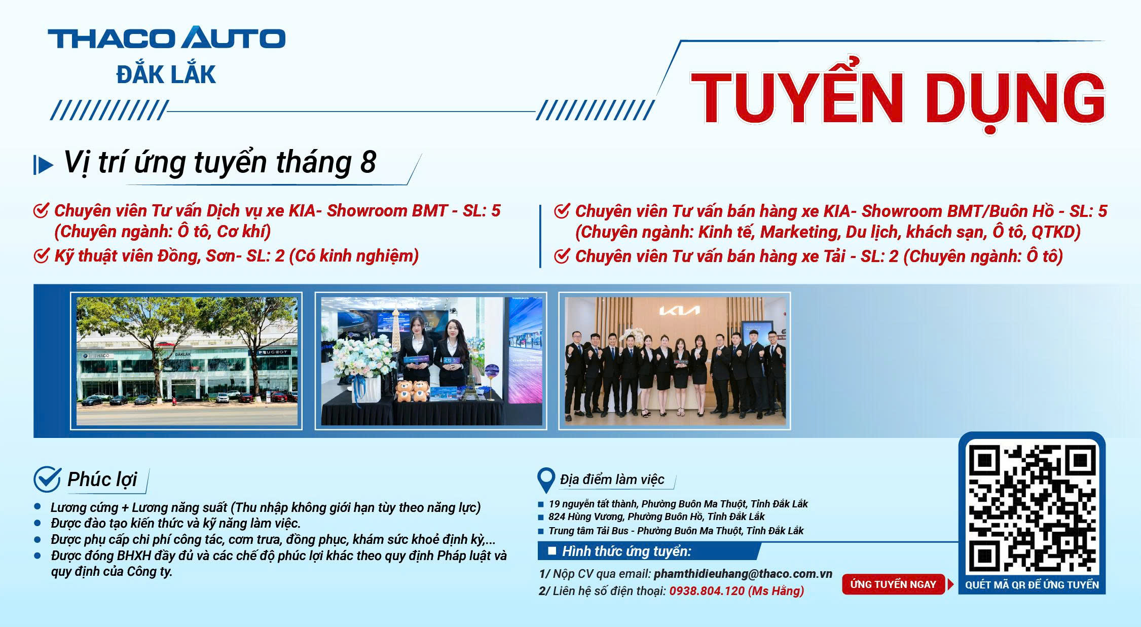 THACO AUTO Đắk Lắk tuyển dụng tháng 08 - Cơ hội nghề nghiệp hấp dẫn